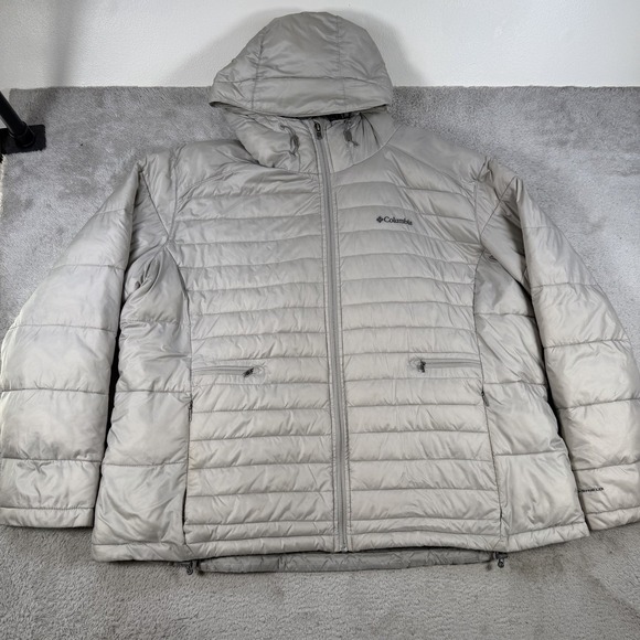 Columbia Other - Columbia Jacket Mens 3XL Grey Puffer Full Zip Insulated Hooded Zip Omni Shield